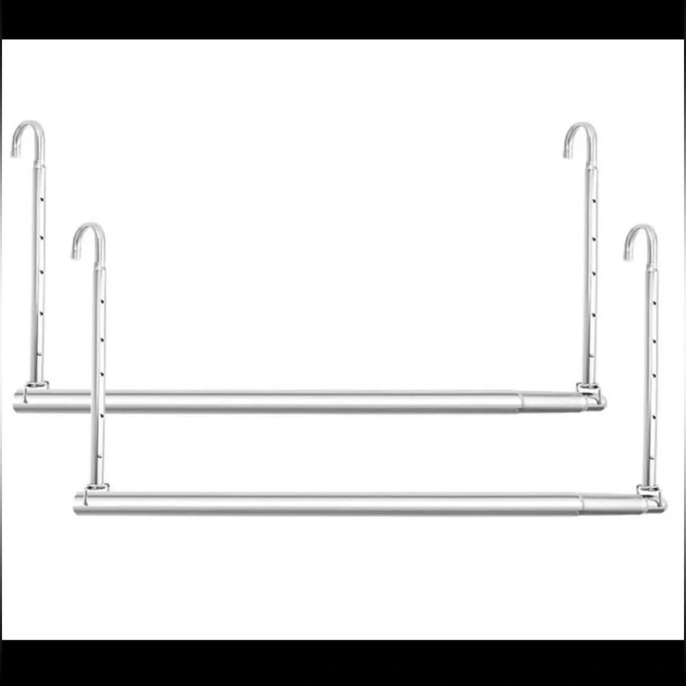 New 2pk Chrome Expanding Hanging Closet Rods